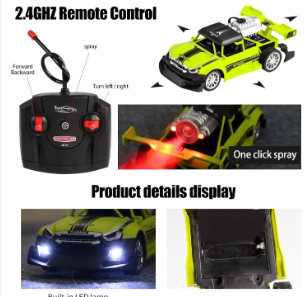 Speed Racing Spray Stunt Car Remote Control Light Smoke Spray